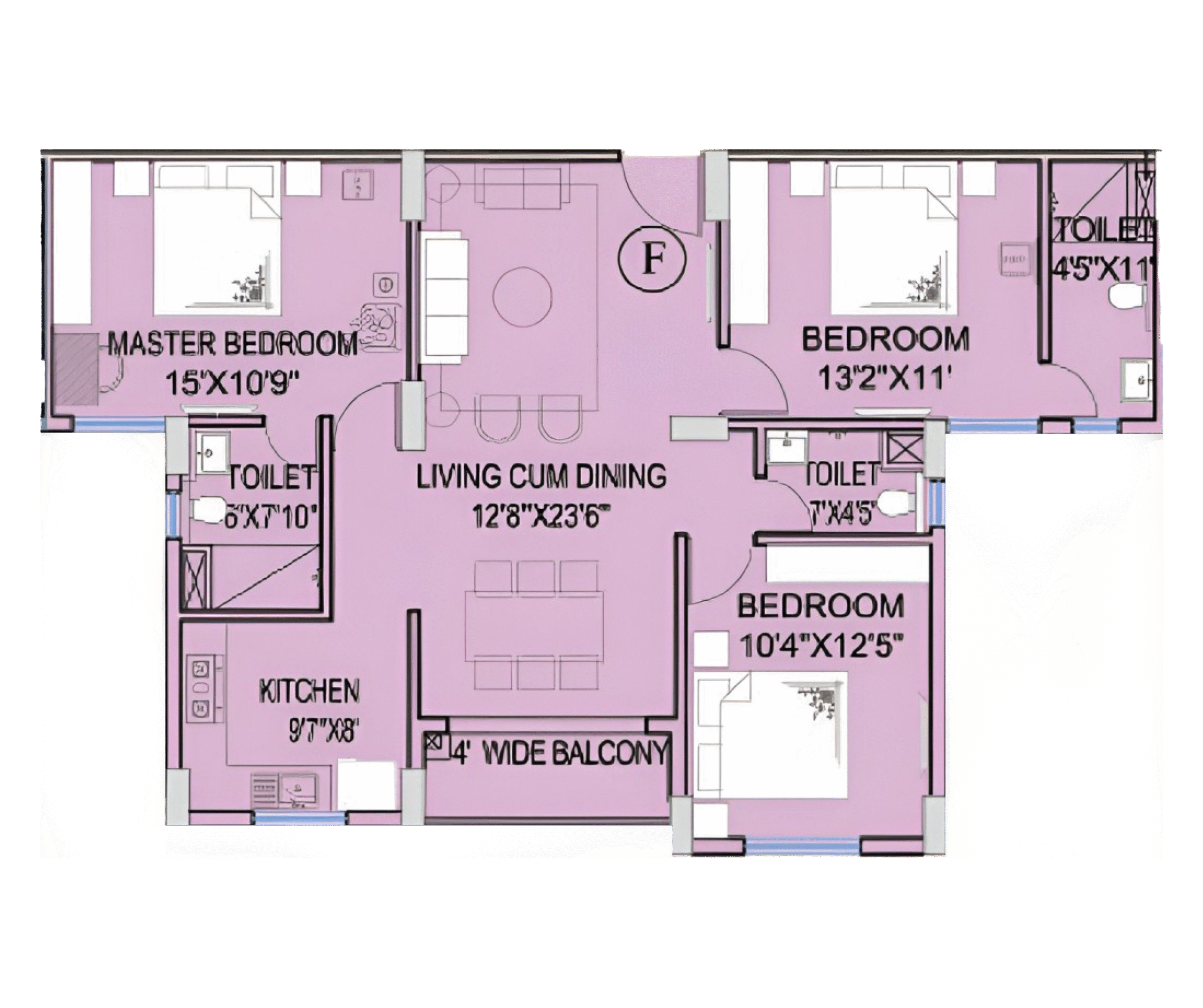 Floor plan for Flat F